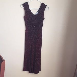 Rare Alexia Admor designer wine midi dress!!